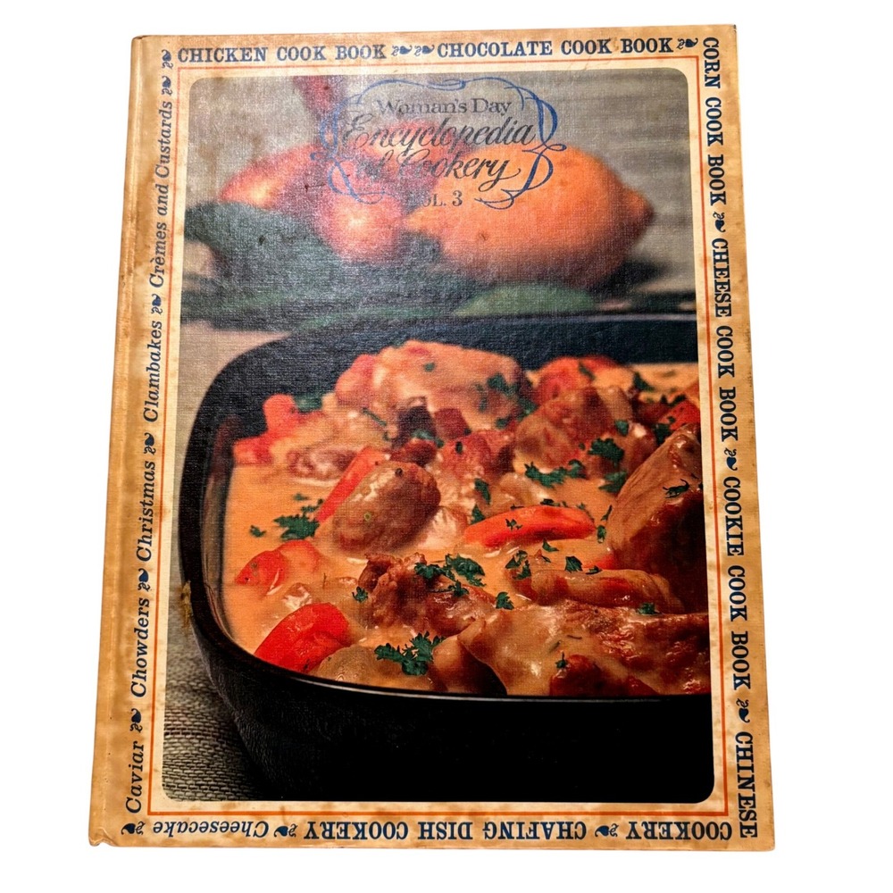 Vtg 1966 Womans Day Encyclopedia of Cookery Vol 3 Retro Mid Century Decor